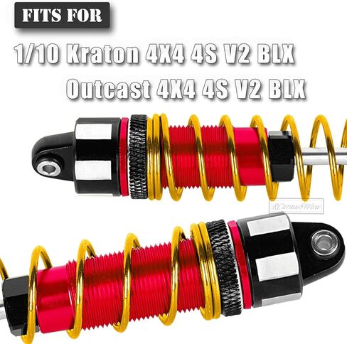 RC Aluminium Shock Absorber Upgrades Part for 1/10 Kraton 4x4 4S V2 BLX,Outcast 4x4 4S V2 BLX,Front Rear Big Bore Shocks Absorber Damper Hops Up,4pcs,Red in Saudi Arabia