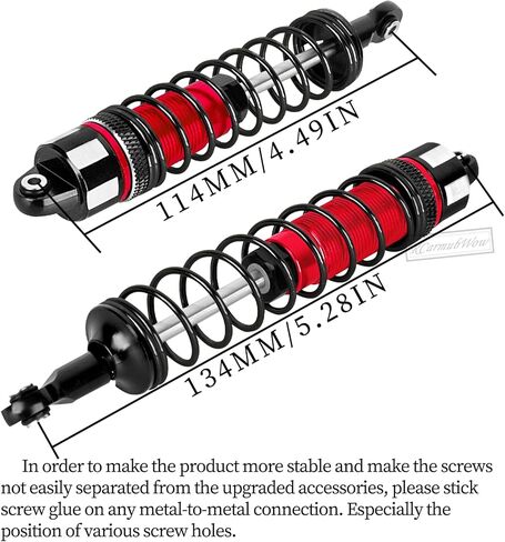 RC Aluminium Shock Absorber Upgrades Part for 1/10 Kraton 4x4 4S V2 BLX,Outcast 4x4 4S V2 BLX,Front Rear Big Bore Shocks Absorber Damper Hops Up,4pcs,Red in Saudi Arabia