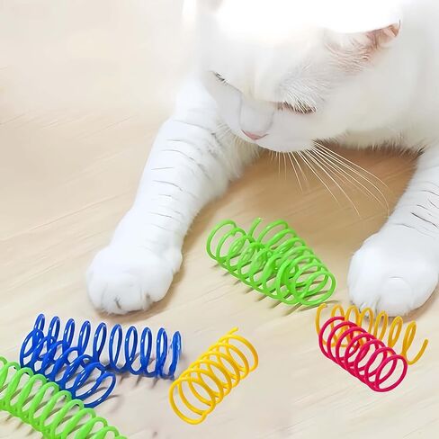 12PCS, Plastic Spiral Rings, Suitable for Cats, 4 Colors in Saudi Arabia