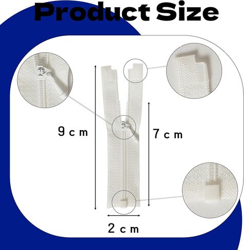 10 قطع من سحابات بيضاء صغيرة من Kaihuiyyyt لملابس خياطة الدمى بطول 2.76 سم من النايلون مع سحّاب من سبيكة معدنية وسحّابات صغيرة ملونة لمحفظة الملابس DIY ملحقات الخياطة in Kuwait