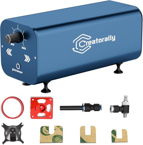 Air Assist Pump Kit for Laser Engraver, 30L/Min Adjustable Quiet Airflow, Removes Smoke and Dust, Reduces Burn Marks, Protects Lens, Compatible with S9/S10/A5 PRO/A10 PRO/TTS-55 PRO in Kuwait