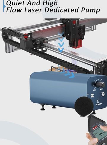 Air Assist Pump Kit for Laser Engraver, 30L/Min Adjustable Quiet Airflow, Removes Smoke and Dust, Reduces Burn Marks, Protects Lens, Compatible with S9/S10/A5 PRO/A10 PRO/TTS-55 PRO in Kuwait