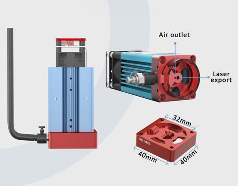 Air Assist Pump Kit for Laser Engraver, 30L/Min Adjustable Quiet Airflow, Removes Smoke and Dust, Reduces Burn Marks, Protects Lens, Compatible with S9/S10/A5 PRO/A10 PRO/TTS-55 PRO in Kuwait