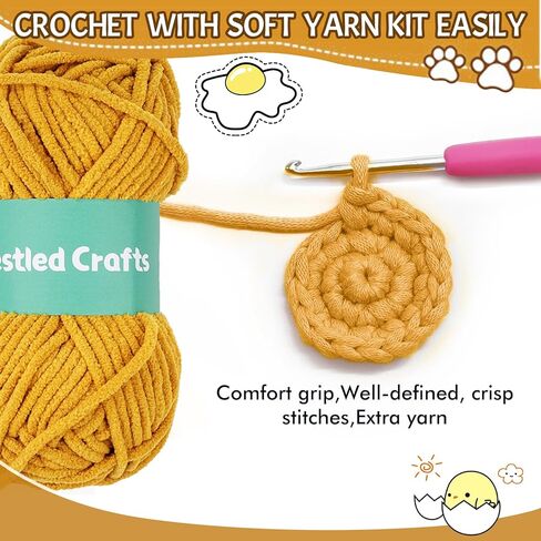 Wadukud DIY الكروشيه الكلب الحيوان عدة للمبتدئين، هدايا عيد الحب الكلبة للنساء، مضحك DIY حقيبة المفاتيح قلادة، مجموعة بداية الكروشيه مع دروس الفيديو خطوة بخطوة لهدية عطلة in Kuwait