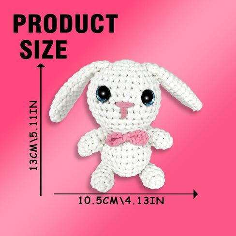 YCSCMG Z Crochet Kits for Beginners - Animal Crochet Sets - Step-by-Step Video Tutorials DIY, Rabbit Crochet Kits Rabbit with Long Ears in Saudi Arabia