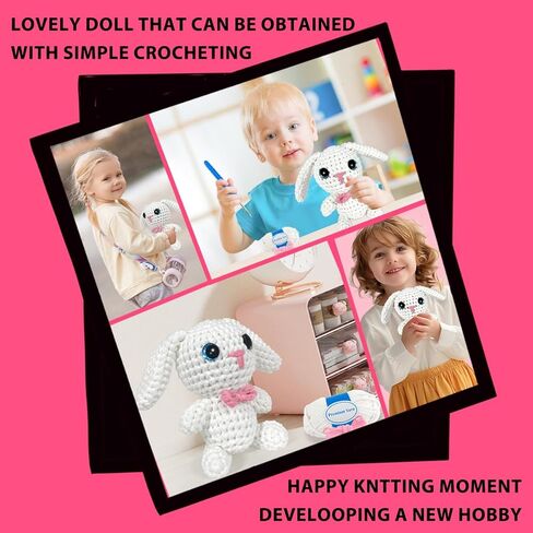 YCSCMG Z Crochet Kits for Beginners - Animal Crochet Sets - Step-by-Step Video Tutorials DIY, Rabbit Crochet Kits Rabbit with Long Ears in Saudi Arabia