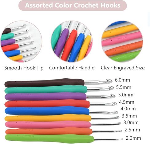 BJSSBJH Crochet Tools and Supplies Set, 57-Piece Crochet Hook Kit with Yarn and Accessories, Portable Craft Tool Kit for Adult Beginners and Experienced Crafters(A Style) in Saudi Arabia