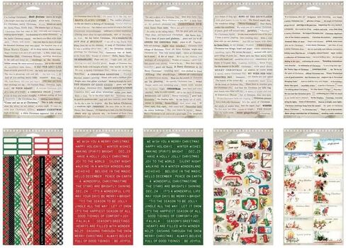 كتاب ملصقات Tim Holtz Idea-Ology لعيد الميلاد 2025 (490 قطعة) و24 شريطًا مجمعًا كبيرًا، حزمة تصميم عتيق in Saudi Arabia