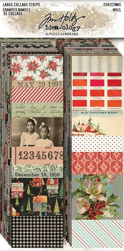 كتاب ملصقات Tim Holtz Idea-Ology لعيد الميلاد 2025 (490 قطعة) و24 شريطًا مجمعًا كبيرًا، حزمة تصميم عتيق in Saudi Arabia
