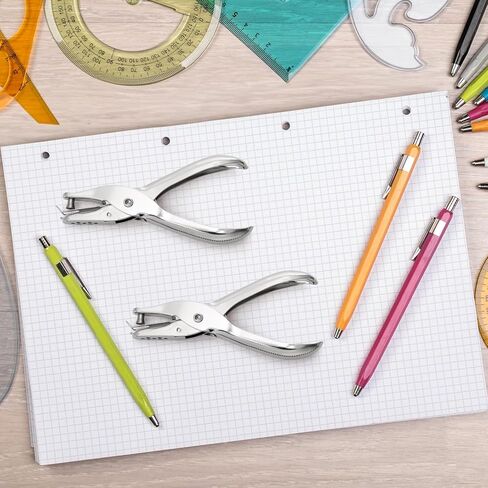 Jucoan 24 حزمة ثقب واحد، 1/4 بوصة ثقب صغير، ثقب واحد معدني محمول باليد لبطاقات التذاكر والحرف المكتبية المنزلية، سعة 8 أوراق، فتحة 6 مم in Kuwait