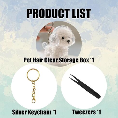 Dog Hair Collector Keychain Charm Memorial Storage Box,Memorial Gift for Pet Lovers,Transparent Pet Fur Keepsake Capsule,Cute Pet Hair Collection Bottle,Dog Hair Holder Keyring(Teddy) in Saudi Arabia
