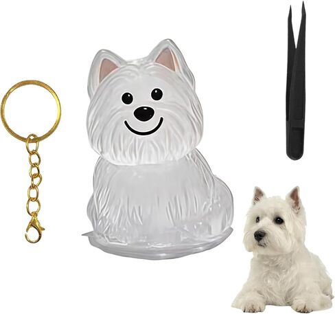 Dog Hair Collector Keychain Charm Memorial Storage Box,Memorial Gift for Pet Lovers,Transparent Pet Fur Keepsake Capsule,Cute Pet Hair Collection Bottle,Dog Hair Holder Keyring(Teddy) in Saudi Arabia