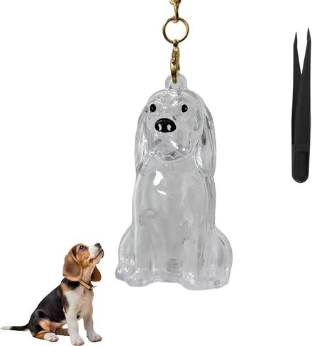 Dog Hair Collector Keychain Charm Memorial Storage Box,Memorial Gift for Pet Lovers,Transparent Pet Fur Keepsake Capsule,Cute Pet Hair Collection Bottle,Dog Hair Holder Keyring(Teddy) in Saudi Arabia