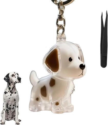 Dog Hair Collector Keychain Charm Memorial Storage Box,Memorial Gift for Pet Lovers,Transparent Pet Fur Keepsake Capsule,Cute Pet Hair Collection Bottle,Dog Hair Holder Keyring(Teddy) in Saudi Arabia