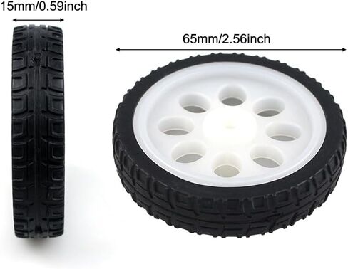 4 Pack TT Motor Wheels with Rubber Tire High Speed Encoder Smart Robot Car Wheel Replacement Spare Parts for Gearbox Motor 200RPM Ratio 1:48 Shaft Motors DIY Robot Smart Car Chassis Kit Arduino in Saudi Arabia