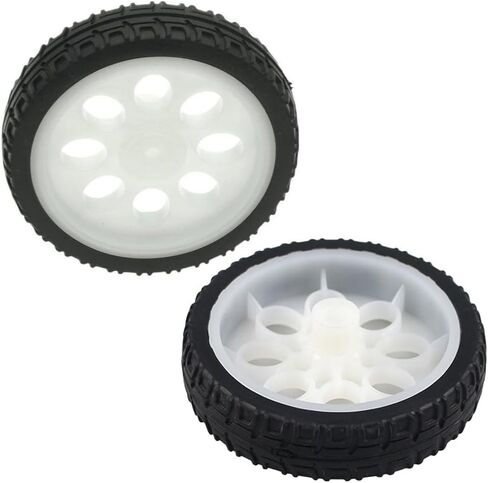 4 Pack TT Motor Wheels with Rubber Tire High Speed Encoder Smart Robot Car Wheel Replacement Spare Parts for Gearbox Motor 200RPM Ratio 1:48 Shaft Motors DIY Robot Smart Car Chassis Kit Arduino in Saudi Arabia