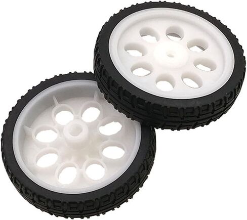 4 Pack TT Motor Wheels with Rubber Tire High Speed Encoder Smart Robot Car Wheel Replacement Spare Parts for Gearbox Motor 200RPM Ratio 1:48 Shaft Motors DIY Robot Smart Car Chassis Kit Arduino in Saudi Arabia