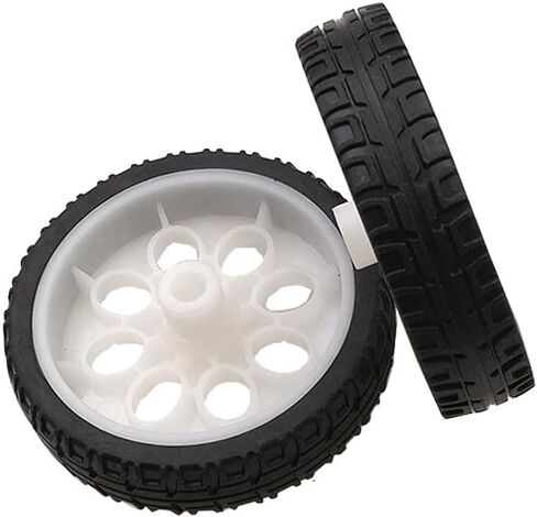 4 Pack TT Motor Wheels with Rubber Tire High Speed Encoder Smart Robot Car Wheel Replacement Spare Parts for Gearbox Motor 200RPM Ratio 1:48 Shaft Motors DIY Robot Smart Car Chassis Kit Arduino in Saudi Arabia