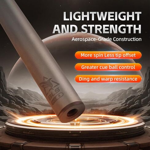 5/16-14 Carbon Pool Cue Single Shaft, Tip 12.4mm,11.8mm,12.9mm,10.5mm Low Deflection Technology, Ultra-Smooth, pro Taper, Easy to Control in Saudi Arabia