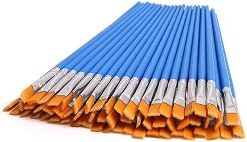 DECYOOL 60 Pcs Paint Brushes, Round Flat Small Brush Bulk for Painting in Kuwait