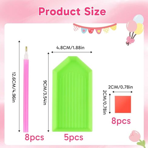 مجموعة أدوات أقلام الفن الماسي المكونة من 21 قطعة من Hubaltuye، مجموعة أقلام رسم ماسية لأقلام الفن الماسي مع 8 أقلام حفر، 5 صواني، 8 طين غراء، ملحقات للبالغين من الحرف اليدوية اليدوية in Kuwait
