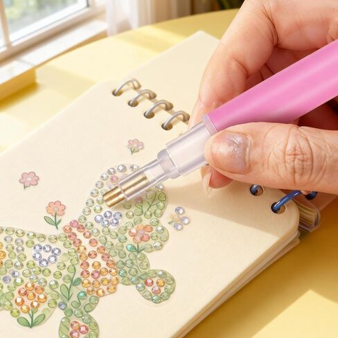 مجموعة أدوات أقلام الفن الماسي المكونة من 21 قطعة من Hubaltuye، مجموعة أقلام رسم ماسية لأقلام الفن الماسي مع 8 أقلام حفر، 5 صواني، 8 طين غراء، ملحقات للبالغين من الحرف اليدوية اليدوية in Kuwait