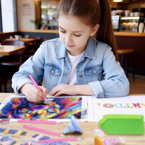 مجموعة أدوات أقلام الفن الماسي المكونة من 21 قطعة من Hubaltuye، مجموعة أقلام رسم ماسية لأقلام الفن الماسي مع 8 أقلام حفر، 5 صواني، 8 طين غراء، ملحقات للبالغين من الحرف اليدوية اليدوية in Kuwait