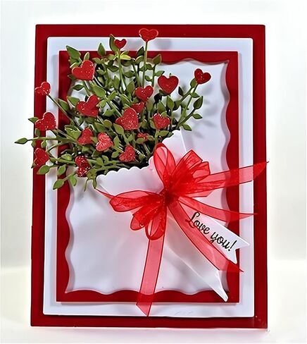 قوالب قطع Briartw لصنع البطاقات، قطع قوالب الزهور على شكل قلب وقطرات الثلج لإنشاء باقة، للحرف الورقية المصنوعة يدويًا ونقش استنسل ألبوم صور ديكور قالب DIY in Saudi Arabia