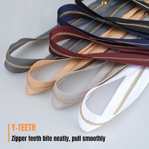 7PCS #5 Metal Separating Zippers for Sewing Jackets, Coats, Parka - Heavy Duty Sewing Zips with Y-Teeth for Outerwear Projects (16/20/24/28/32 Inch, 7 Colors) in Saudi Arabia