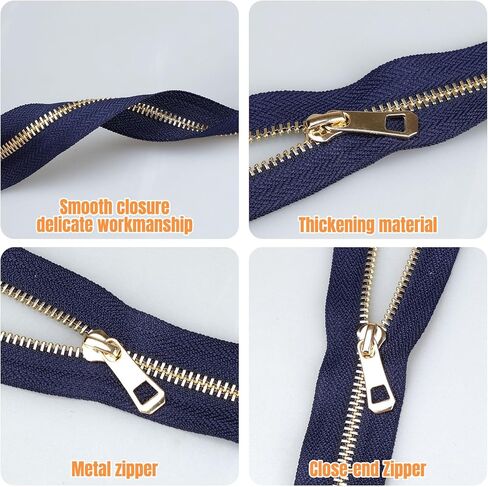 7PCS #5 Metal Separating Zippers for Sewing Jackets, Coats, Parka - Heavy Duty Sewing Zips with Y-Teeth for Outerwear Projects (16/20/24/28/32 Inch, 7 Colors) in Saudi Arabia