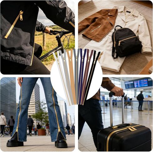 7PCS #5 Metal Separating Zippers for Sewing Jackets, Coats, Parka - Heavy Duty Sewing Zips with Y-Teeth for Outerwear Projects (16/20/24/28/32 Inch, 7 Colors) in Saudi Arabia