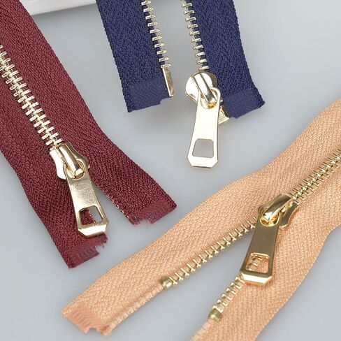 7PCS #5 Metal Separating Zippers for Sewing Jackets, Coats, Parka - Heavy Duty Sewing Zips with Y-Teeth for Outerwear Projects (16/20/24/28/32 Inch, 7 Colors) in Saudi Arabia