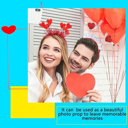 10 Pack Valentine Heart Headbands Cute Red Heart Boppers Hairbands Plastic Love Headwear Accessories for Valentine Wedding Anniversary Party Favors in Saudi Arabia