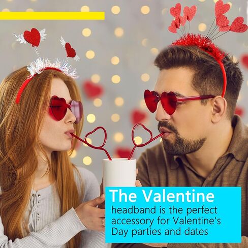 10 Pack Valentine Heart Headbands Cute Red Heart Boppers Hairbands Plastic Love Headwear Accessories for Valentine Wedding Anniversary Party Favors in Saudi Arabia
