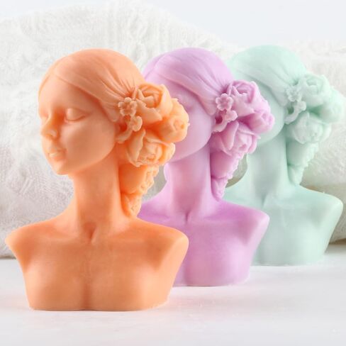 Girl Candles Molds Body Candle Mold Eyes Closed Girls Silicone Candles Molds Girl Resin Casting Mold for Candle Making Mold Aromatherapy Gypsum Wax Clay Craft in Saudi Arabia