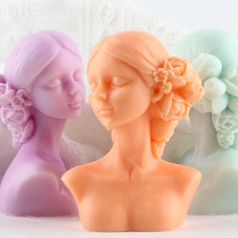 Girl Candles Molds Body Candle Mold Eyes Closed Girls Silicone Candles Molds Girl Resin Casting Mold for Candle Making Mold Aromatherapy Gypsum Wax Clay Craft in Saudi Arabia