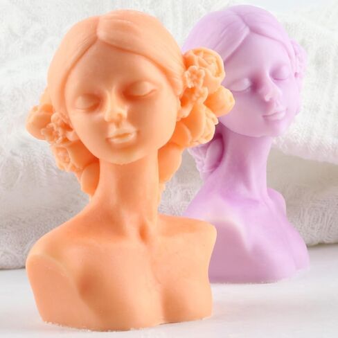Girl Candles Molds Body Candle Mold Eyes Closed Girls Silicone Candles Molds Girl Resin Casting Mold for Candle Making Mold Aromatherapy Gypsum Wax Clay Craft in Saudi Arabia