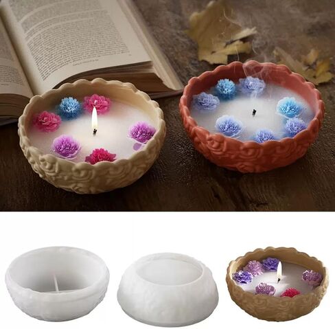 Bowl Resin Molds,Round Storage Box Silicone Mold, Container Jewelry Holder Candle Vessels Mold for Candle Holder,Fruit Plate, Jewelry Dish, Home Decor in Saudi Arabia