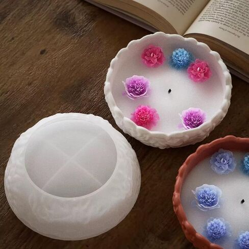 Bowl Resin Molds,Round Storage Box Silicone Mold, Container Jewelry Holder Candle Vessels Mold for Candle Holder,Fruit Plate, Jewelry Dish, Home Decor in Saudi Arabia