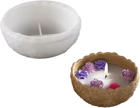 Bowl Resin Molds,Round Storage Box Silicone Mold, Container Jewelry Holder Candle Vessels Mold for Candle Holder,Fruit Plate, Jewelry Dish, Home Decor in Saudi Arabia
