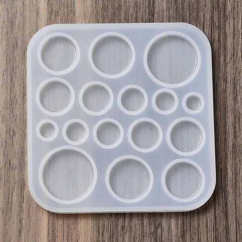 1 Pc Flat Round Silicone Molds, DIY Cabochon Resin Casting Molds for DIY Cake Decoration Chocolate Candy Craft Necklace UV Resin Epoxy Resin Pendant Jewelry Making, 91x91x5mm, Inner Diameter: 8-24mm in Saudi Arabia