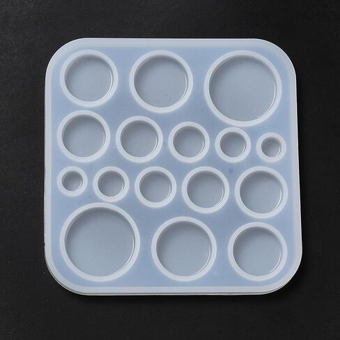1 Pc Flat Round Silicone Molds, DIY Cabochon Resin Casting Molds for DIY Cake Decoration Chocolate Candy Craft Necklace UV Resin Epoxy Resin Pendant Jewelry Making, 91x91x5mm, Inner Diameter: 8-24mm in Saudi Arabia