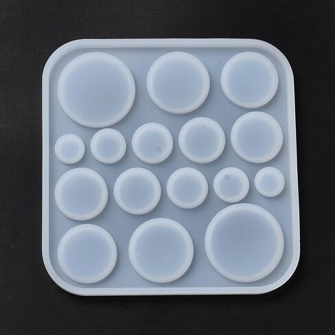 1 Pc Flat Round Silicone Molds, DIY Cabochon Resin Casting Molds for DIY Cake Decoration Chocolate Candy Craft Necklace UV Resin Epoxy Resin Pendant Jewelry Making, 91x91x5mm, Inner Diameter: 8-24mm in Saudi Arabia