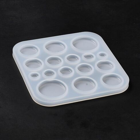 1 Pc Flat Round Silicone Molds, DIY Cabochon Resin Casting Molds for DIY Cake Decoration Chocolate Candy Craft Necklace UV Resin Epoxy Resin Pendant Jewelry Making, 91x91x5mm, Inner Diameter: 8-24mm in Saudi Arabia