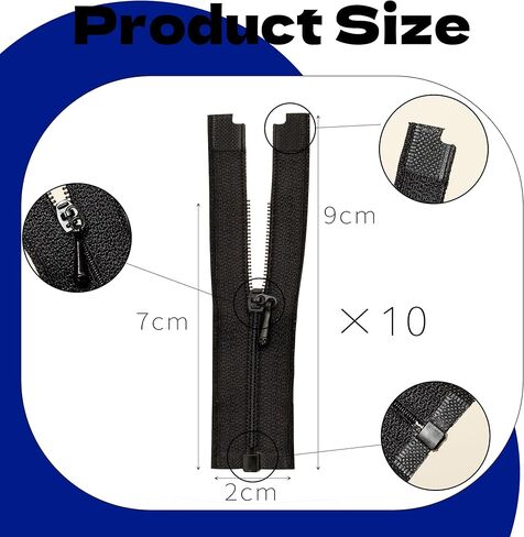 10 قطع من سحابات سوداء صغيرة من Kaihuiyyyt لملابس خياطة الدمى بطول 2.76 سم من النايلون مع سحّاب من سبيكة معدنية وسحّابات صغيرة ملونة لمحفظة الملابس DIY ملحقات الخياطة in Kuwait