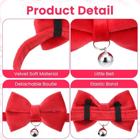 20 Pcs Cat Bowtie Collars with Bell, Solid Colors Kitten Bow Breakaway Cat Bowtie for Boys Girls, Adjustable Pet Collar with Safety Buckle Kitten Puppy Pet Accessories in Saudi Arabia