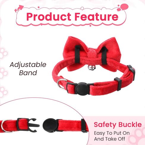 20 Pcs Cat Bowtie Collars with Bell, Solid Colors Kitten Bow Breakaway Cat Bowtie for Boys Girls, Adjustable Pet Collar with Safety Buckle Kitten Puppy Pet Accessories in Saudi Arabia