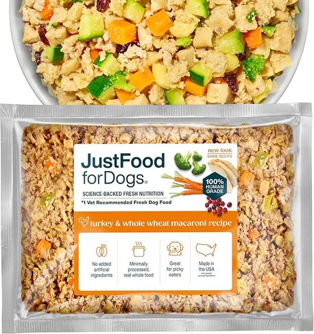 JustFoodForDogs Frozen Fresh Dog Food, Complete Meal or Topper, Lamb & Brown Rice Recipe, 72 oz (Pack of 7) in Kuwait