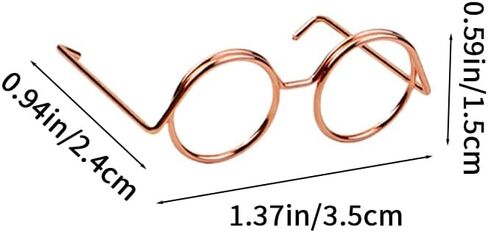 20 Pcs Mini Doll Glasses Metal Wire Rim Eyewear Frameless Lens, for Fabric Doll Costume Accessories, DIY Crafts Making Supplies, Gold/Silvery/Black/Rose Gold in Kuwait