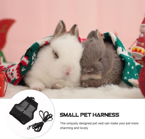 Bunny Harness Leash Set Breathable Soft Mesh Vest Small Size S 15-20cm Chest Adjustable Rabbit Walking Leash Outdoor Pet Supplies for Rabbits in Saudi Arabia